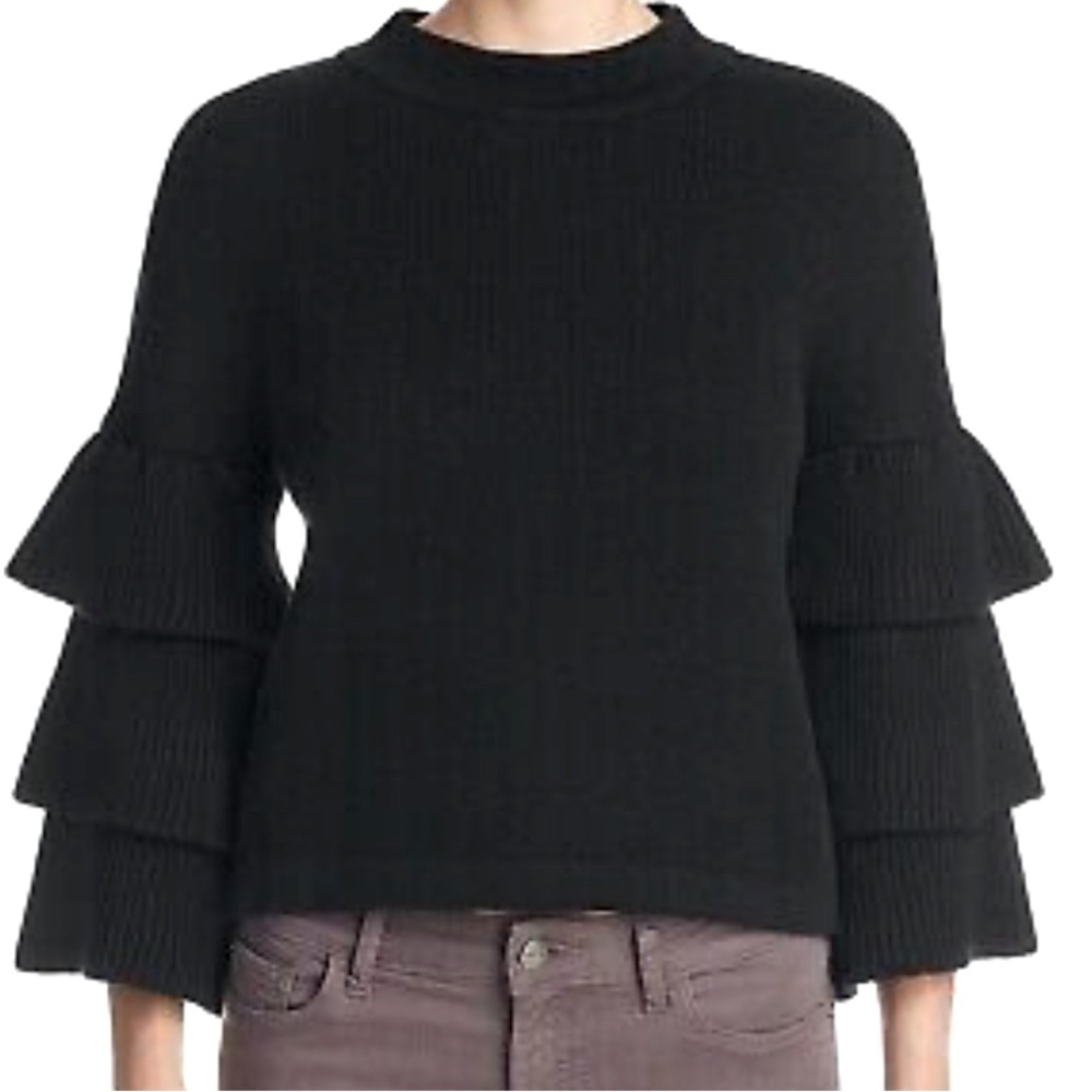 Endless Rose Tiered Sleeve‎ Black Sweater XS